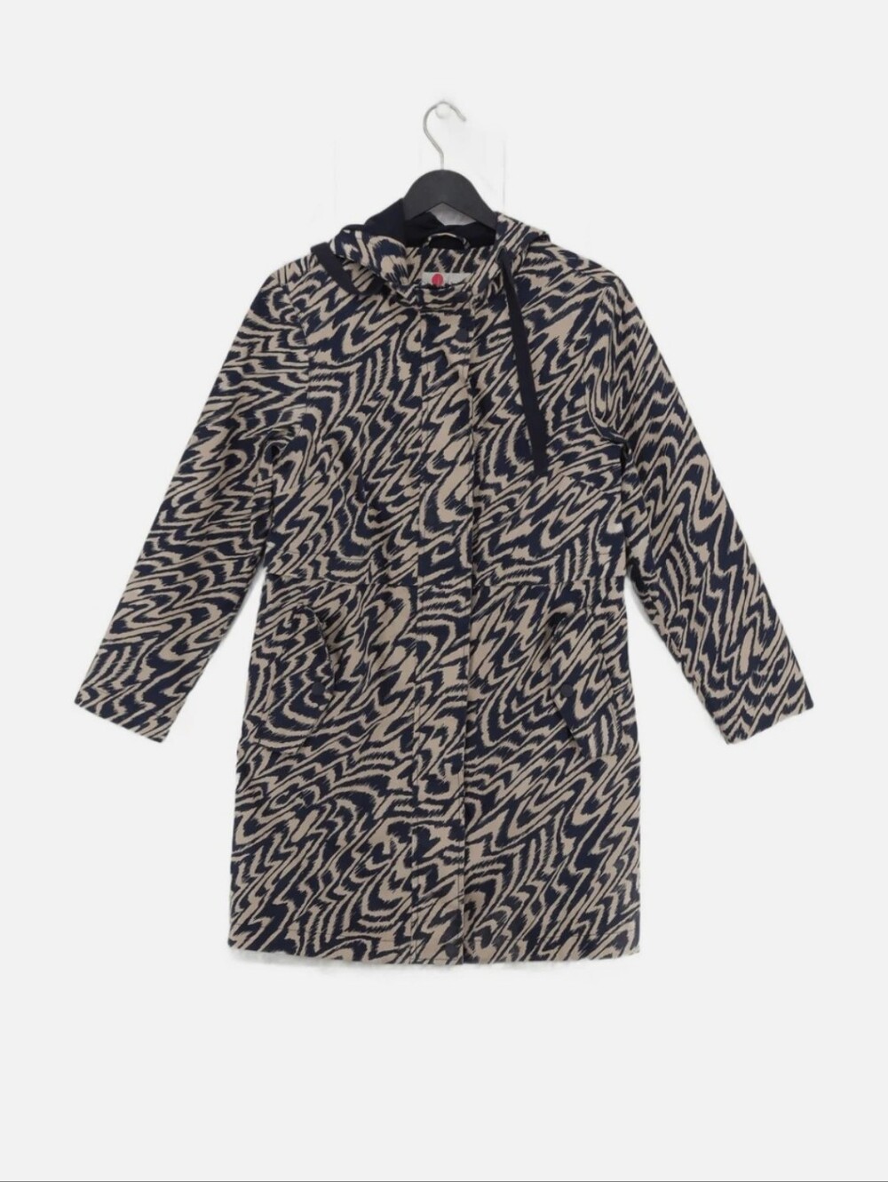 Boden Women's Coat Sz 6 Cream Cotton with Polyester, Viscose, Elastane Rain Coat